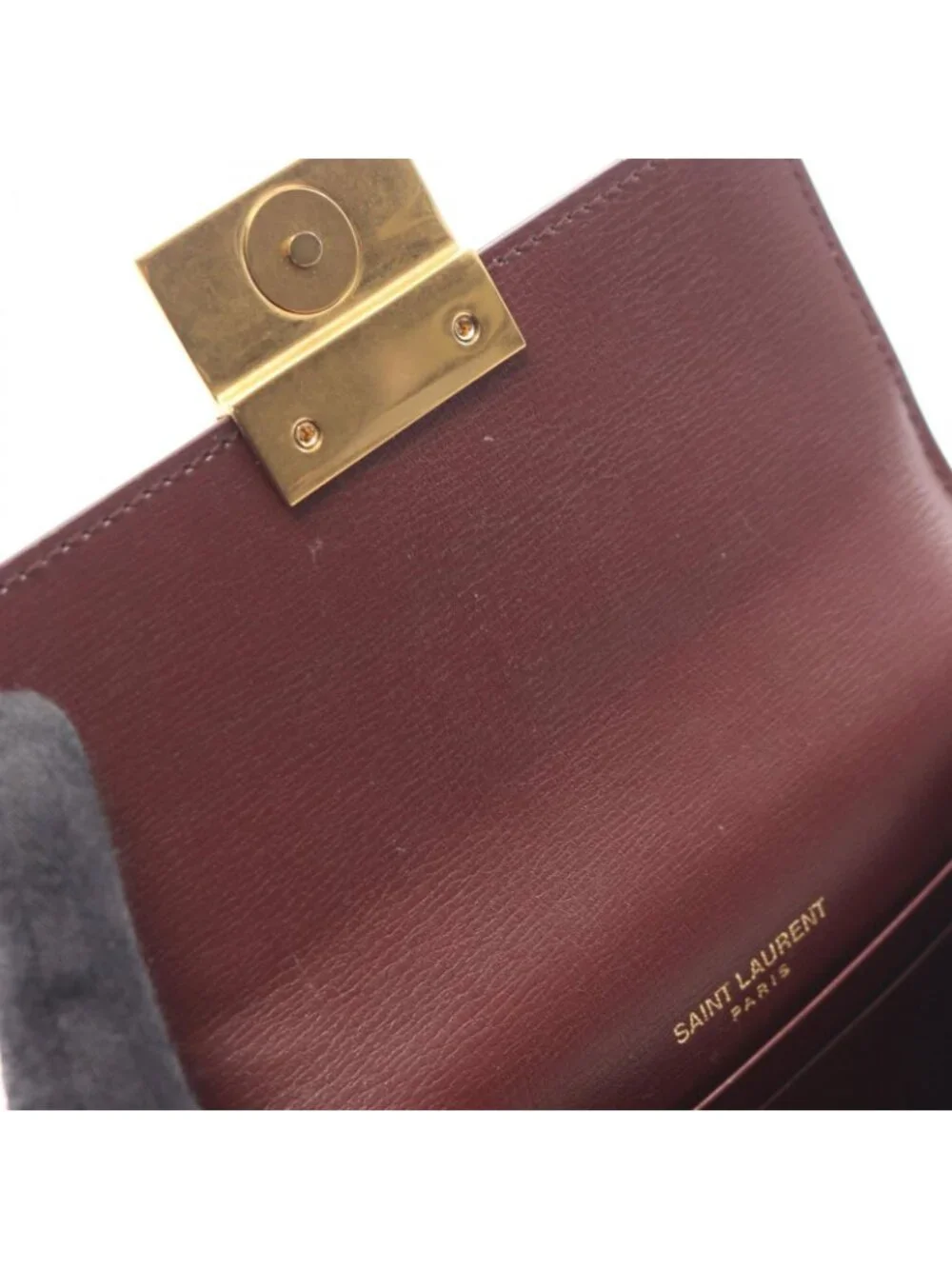 Saint Laurent Paris Card Case Bordeaux Leather Compact - Picture 5 of 10
